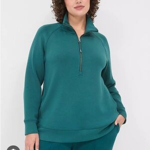 LIVI for Lane Bryant journey Half-Zip sweatshirt deep teal 22/24